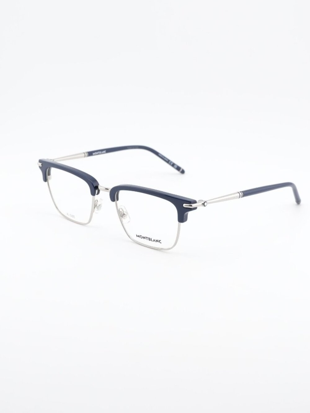 Montblanc MB0243O 002 Unisex Eyeglasses Blue 52mm Browline Frame